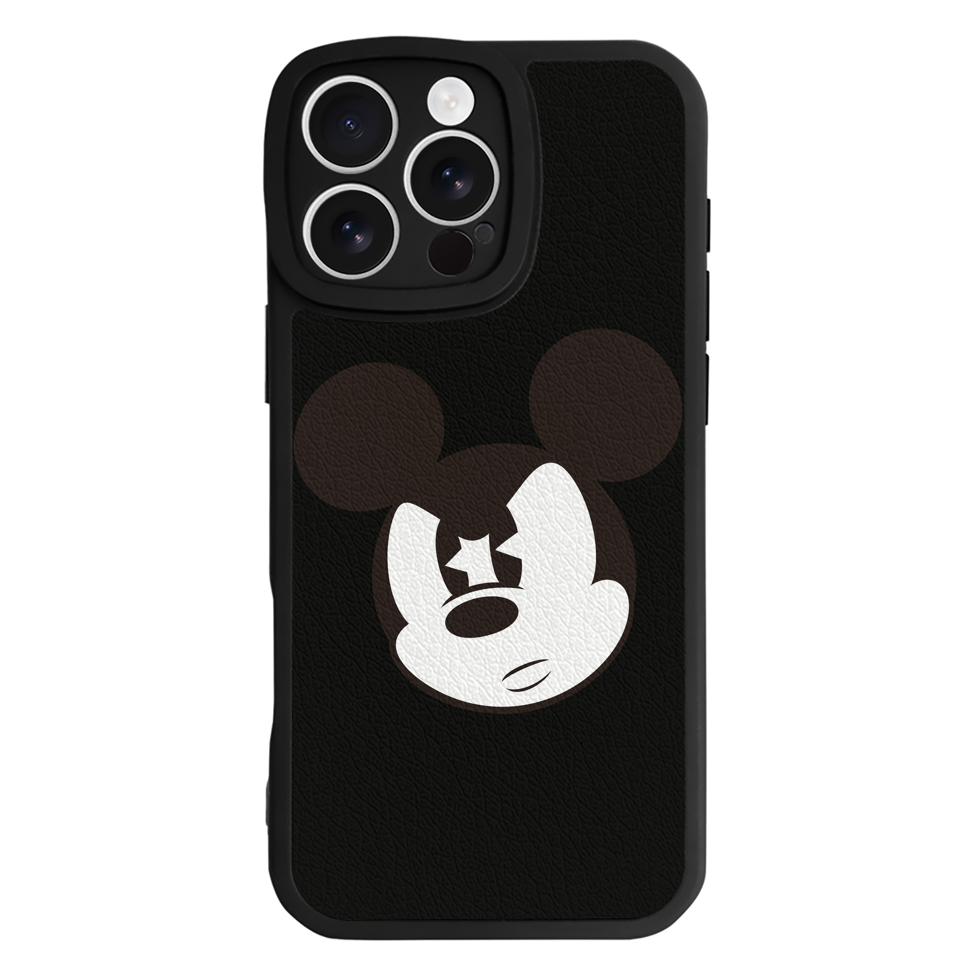 （画像用） ミッキーマウス Mickey Mouse 【iPhone 16シリーズ対応】シリコンスマホケース（レザー調） 材質：シリコン